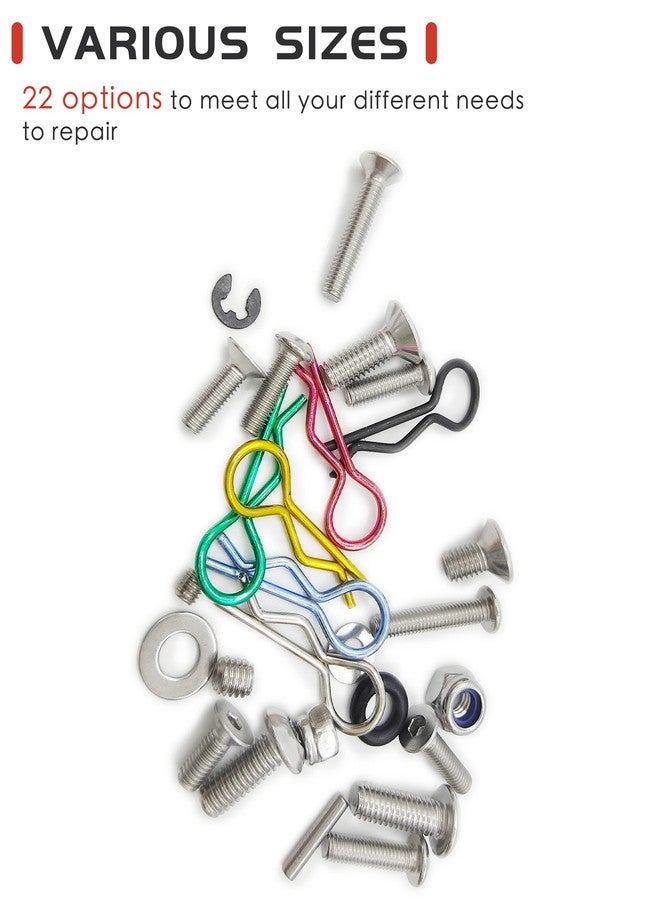 HOPLEX 710pcs Universal RC Screw Kit 304 Stainless Steel Screws Assortment Set, Hardware Fasteners for Traxxas Axial Redcat HPI Arrma SCX10 Losi 1/8 1/10 1/12 1/16 Scale RC Cars Trucks Crawler - Image 2